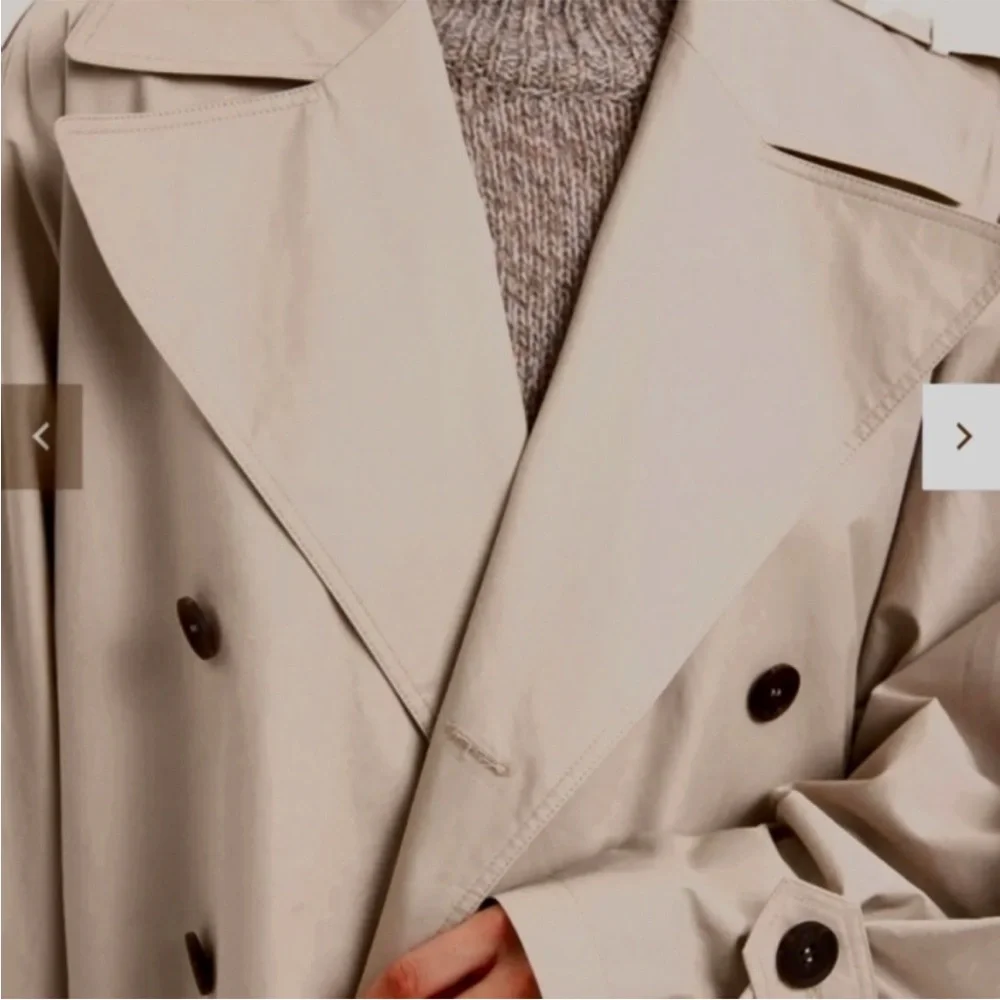 Gentle Herd Double Breasted Short Trench Coat - Picture 4 of 12